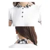 Modeontwerpers Dames T-shirts Top Blouses Zomer Kraan Afdrukken Bladerdeeg Mouw Borduren T-shirt Hippe Vrouwen Korte Tops Mouw swe2278