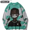 Men's Sweaters Harajuku vintage cartoon anime knitted sweater men winter oversized men's rock hip hop rap pullover women jumper ugly sweater T230724