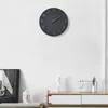 Horloges murales horloge en bois noir nordique minimaliste bois Art décoration salon montre silencieux décor à la maison