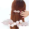 Pinces À Cheveux Barrettes Grande Perle Strass Printemps Clip Couleur Fleur Alliage Hairgrips Boutique Mode Sauvage Accessoires Pour Femmes 9X3Cm Dro