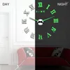 Relógios de parede Design moderno Quartzo apressado Moda Relógios Adesivo de espelho Faça você mesmo Decoração de sala de estar Chegada 3D Real Big