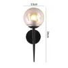 벽 램프 빈티지 로프트 싱글 헤드 유리 공 램프 검은 침대 옆 침실 계단 통로 E27 Edison Bulb Sconce