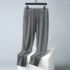 Pantaloni da uomo in lino leggero estivo sottile leggermente elastico casual traspirante in vita 2023