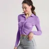 Camicette da donna 2023 Primavera/Estate Polo Manica lunga Monopetto Moda Top Stretto Sexy Camicia Blusas Femininas Elegantes Blosue