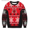 Herrtröjor män kvinnor ful jultröja 2022 nyår jul hoppare tröjor spindel spindelnät tryckt crewneck party festival topps t230724