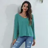 هوديز النساء الخريف والشتاء مثير v-swingshirt قميص غير رسمي لون الصلبة فضفاضة أسفل أنيقة en