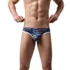 Onderbroek Heren Blauw Camouflage Slips Gedrukt Sexy Ondergoed Man Nylon Lage Taille Jock Strap Push Up Cuecas Shorts Mannelijke Slipje