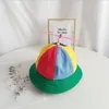 Bérets 2023 Enfants Hélicoptère Hélice Seau Cap Coloré Patchwork Chapeau Bambou Libellule Enfants Coton Drôle Chapeaux