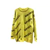 Designer trui man voor vrouw gebreide kraaienhals damesmode letter zwarte kleding met lange mouwen trui oversized top