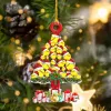 Kerst gepersonaliseerde ornamenten Woondecoratie Kerstboom Decors hout honkbal dieren bus shaper hangers voor Xmas 9x6cm JY24