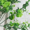 Fiori decorativi Foglie di eucalipto artificiale Gambi di verde Seta Rami di foglie di dollaro d'argento Bulk verde per la decorazione di nozze per feste domestiche