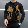 Men's Sweaters New Cashmere Pullover Slim Fit Sparkling Field Skull Head Europe and America Fall Men's Sweater Luxury Winter Brand T230724