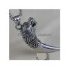 Collane con ciondolo Testa di argento antico Dente di lupo Collana a catena in acciaio inossidabile Donna Uomo Moda Hiphop Fine Jewelry Drop Delivery Pend Dhmux