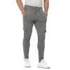 Pantaloni da uomo Uomo Vita elasticizzata Cargo Pantaloni da lavoro da combattimento Pantaloni da jogging con risvolto S-XL Abbigliamento di alta qualità per il 2023