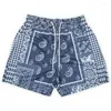 Shorts pour hommes 2023 Summer Men Mesh Paisley Fundamental Classic Embroid Gym Baskeall Casual Beach Pants