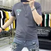 Herren-T-Shirts, Trend-Bär-T-Shirt, schmal geschnitten, modisch, Rundhalsausschnitt, mercerisierte Baumwolle, Homme, Streetwear, kurzärmelige T-Shirts, Herrenbekleidung