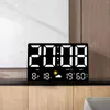 Wall Clocks Large Display Digital Clock With Date Time Week Indoor Temperature Precise Electronic Alarm For Bedroom Living Room