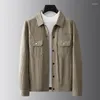 Vestes masculines Automne Corduroy Men de corée Corée Coat Slim Fit Outwear Fashion Casual Black Khaki 4xl 5xl 2023 SUIT