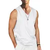 Men's T Shirts Short Sleeve Tops Slim Fit Summer Mens T-Shirt Tee 2023 Beach Classic Solid Color V Neck Cotton Sleeveless Shirt