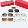 Lunettes miroir femmes pour homme Carti lunettes lunettes de soleil design femmes mode sans cadre rectangle revêtement soleil lunettes de soleil designer police soleil