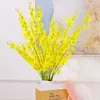 Fleurs décoratives 6 pcs/lot blanc orchidée artificielle danse dame soie plastique fausses plantes pour la fête de mariage décoration de la maison