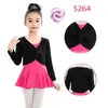 Stage Wear Filles Classique Ballet Manches Longues Cache-Coeur Danse Shrug Chandail Crop Manteau Enfants Vêtements De Danse Coton Warm Up Pull Pour Justaucorps