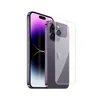 Tempered Glass Back Film for iPhone 15 14 13 12 Pro Max 9H Hardness 2.5D Radian Case Friendly Clear Rear Protection Side Glue with Retail Package