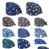 Beanie/Skull Caps Print Scrub Cotton Nurse Hat Floral Bouffant Berretto sanitario con fascia per il sudore Cartoon Printing Nursing Confortable Colorf Drop