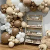 148 pcs Caramel Café Ballon Arc Guirlande pour Enfants Baby Shower Ours En Peluche Sur Le Thème Neutre Sauvage Un 1er Anniversaire Décoration De Fête Y275e