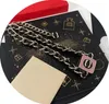 High Quality Brass Material Chokers Necklaces Fashion Desigenr Brand Letter Steel Seal Necklace Square Leather Chain Sweater Chain Couple Birthday Gift Jewelry