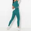 Set attivi Completi da yoga senza cuciture da donna Set da 2 pezzi Pantaloni da palestra per allenamento Top corto a maniche corte in Ropa Deportiva Mujer abbinata