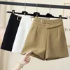 Shorts pour femmes taille haute a-ligne costume printemps été couleur unie lâche fermeture éclair large jambe pantalon mode simplicité femmes vêtements