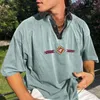 Heren t shirts vintage vakantiemen casual shirt mode contrast kleur print losse polo zomer zomers korte mouw all-match tops pullover