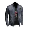 Vestes pour hommes printemps et automne décontracté personnalité Denim manteau hommes Baseball col veste motard