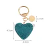 Keychains Lanyards Multicolor Rhinestone Crystal Ball Car Keychain Leather Strap Charm Pendant Key Ring Women Men Car Key Chains Fashion Jewelry J230724