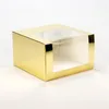Gift Wrap 100Pcs/Lot Luxury Gold Kraft Paper With PVC Window Party Box Wholesale Hats Packing Boxes 195 120mm