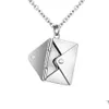 Pendant Necklaces Design Fashion Love Letter Envelope Necklace Stainless Steel Jewelry Confession You For Valentine Day Mother Gift Drop Del