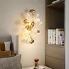 Lámpara de pared Ginkgo Leaf Light Luxury Living Room 2023 LED Creative Corridor Simple Nordic Dormitorio Cama