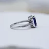 European and American light luxury S925 sterling silver white gold spinel stone square jewelry versatile women's ring