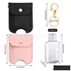 Key Rings Portable Hand Sanitizer Bottle Leather Case Student School Bag Disinfection Water Chain Pendant Travel Drop Delivery Jewelry Dhnre