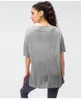 Aktiva skjortor Kvinnor Loose Sport Smock Casual Lightweight Breattable Running T-shirt SLIT Snabbt torr yogakort