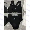 Womens Sports Bikini Letter Embroidered Swimwear High Waist Ladies Swimsuit Breathable Swim Wear Two Colors