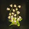 Dekorative Blumen handgemachte Glocke Orchidee kleines Nachtlicht DIY Wolle gewebt Windspiel Topf künstliche Blume Material Tasche Weihnachten kreativ