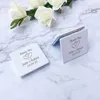 Party Favor 50pcs Personalized Wedding Favors Customized White Leather Pocket Compact Mirror Women Handbag Makeup Souvenir