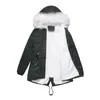 Trenchs pour femmes vêtements rembourrés en coton blanc col en laine Parka longueur moyenne à capuche hiver chaud manteau de velours