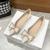 Dress Shoes Pointed Shoes Women's 023 Summer New Four Seasons Joker Bow Small Fragrant Flat Shoes Comfortable Bridesmaid Shoes Shallow Shoes L230724