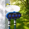 Watering Equipments Ball Electronic Two Outlet Four Dials Water Timer with Rain Sensor Hole Garden Irrigation System EU Standard #21032A 230721