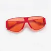 Lunettes de soleil Rectangle pilote femmes hommes 2023 créateur de mode rouge noir lentille personnalité lunettes de soleil nuances UV400