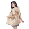 Women's Trench Coats 2023 Fashionable Women Jacket UV Resistant Breathable Summer Thin Shirt Coat Sunscreen Clothing White Pink Gray Yellow