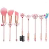 Party Favor Yy poignée en métal jolie fille guerrier brosse costume ensemble complet coeur outils de beauté